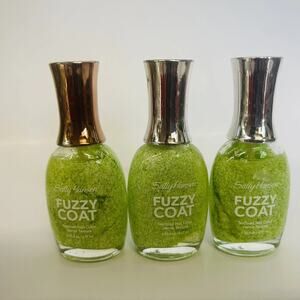 Lot of 3 Sally Hansen Fuzzy Coat Textured Nail Polish #600 Green‎ Fuzzy Fantasy